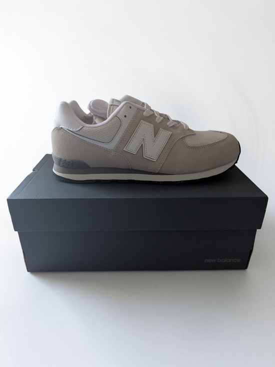 New Balance Other - New Balance 574 Core Grey White Kids Size 6.5 Youth Sneakers GC574EVW Shoe